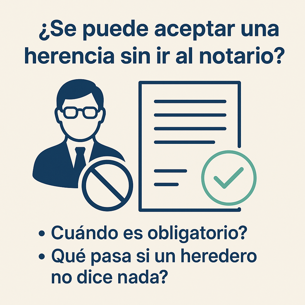 Se puede aceptar una herencia sin ir al notario