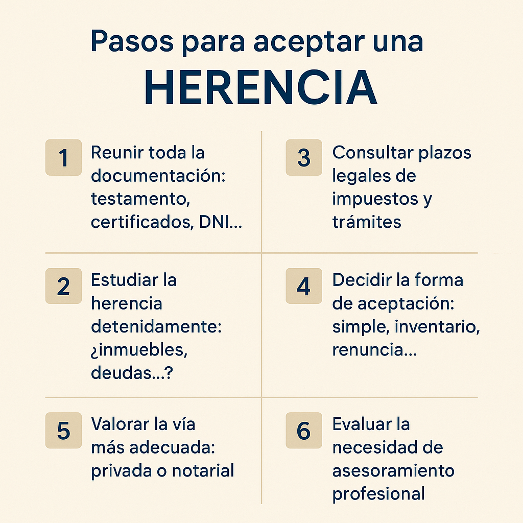 aceptar una herencia