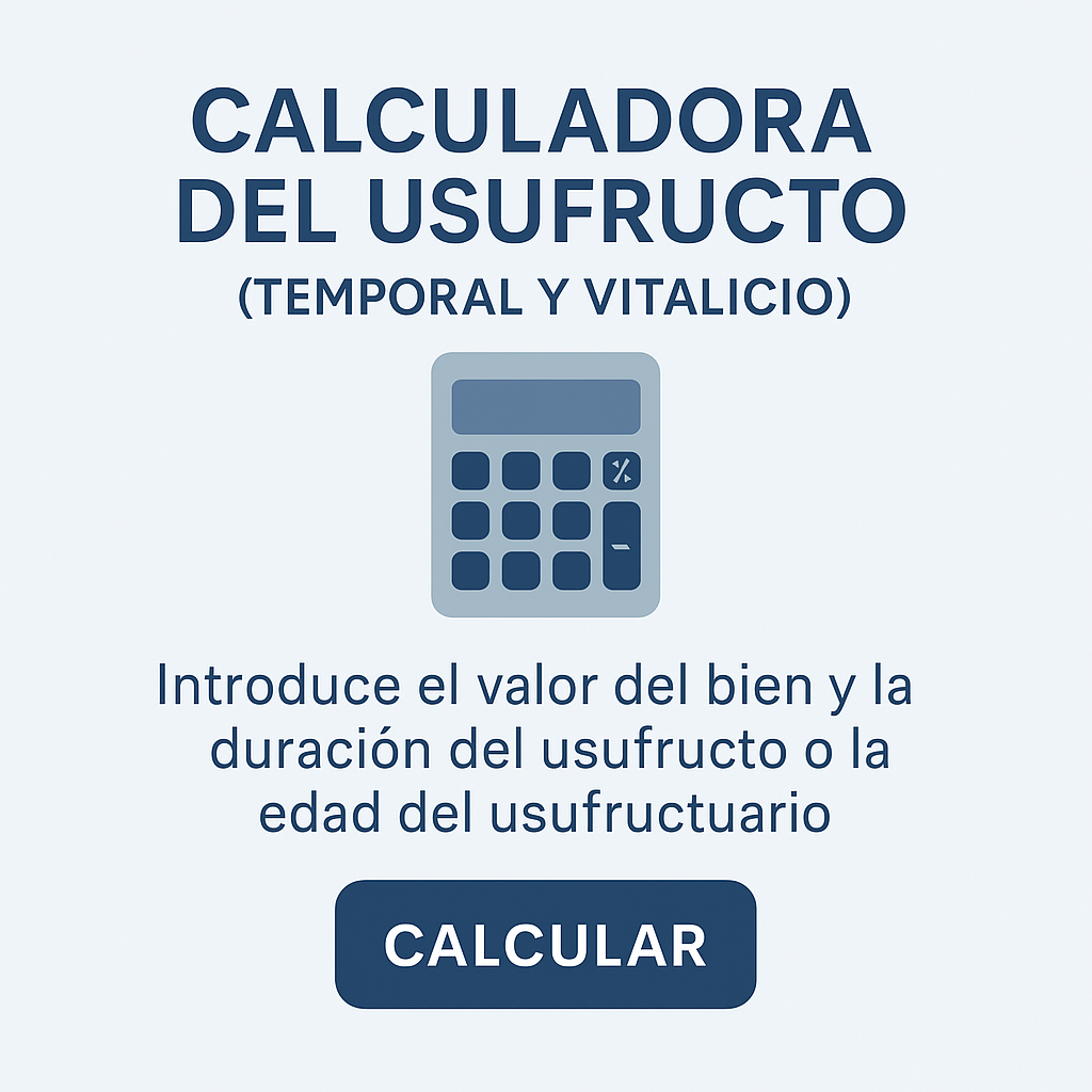 cálculo del usufructo vitalicio de una herencia