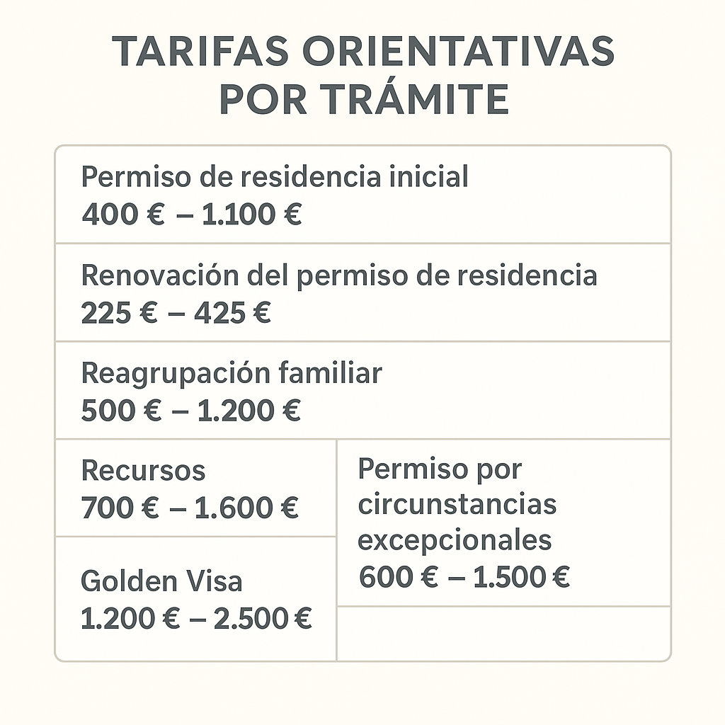 cuanto cobra un abogado por tramitar el permiso de residencia